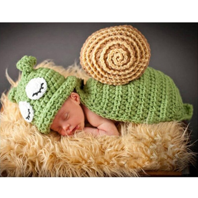 Hot Sale Baby Snail Photography Prop Newborn Girls Boys Birthday Party Knit Costume Kit Sep6-B